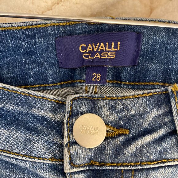 Cavalli Class Skinny Jeans – Size 28, Light Wash, Raw Hem - Picture 5 of 5